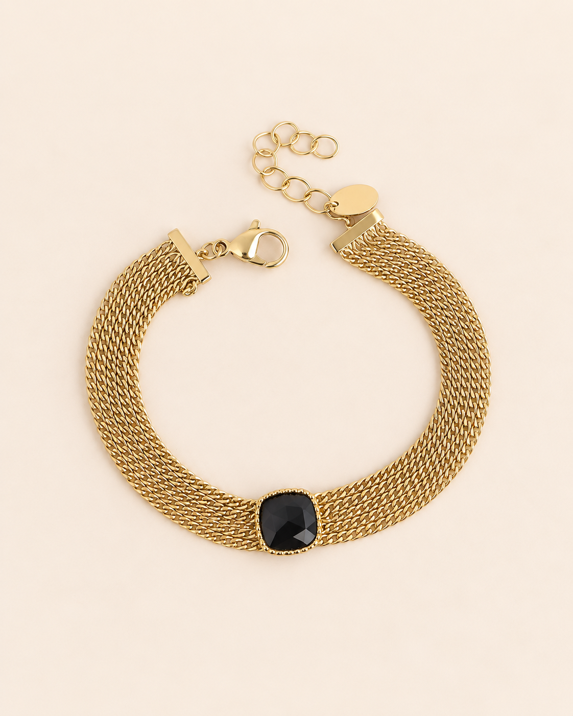 Bracelet 4 chaines et pierre naturelle ANTHEA