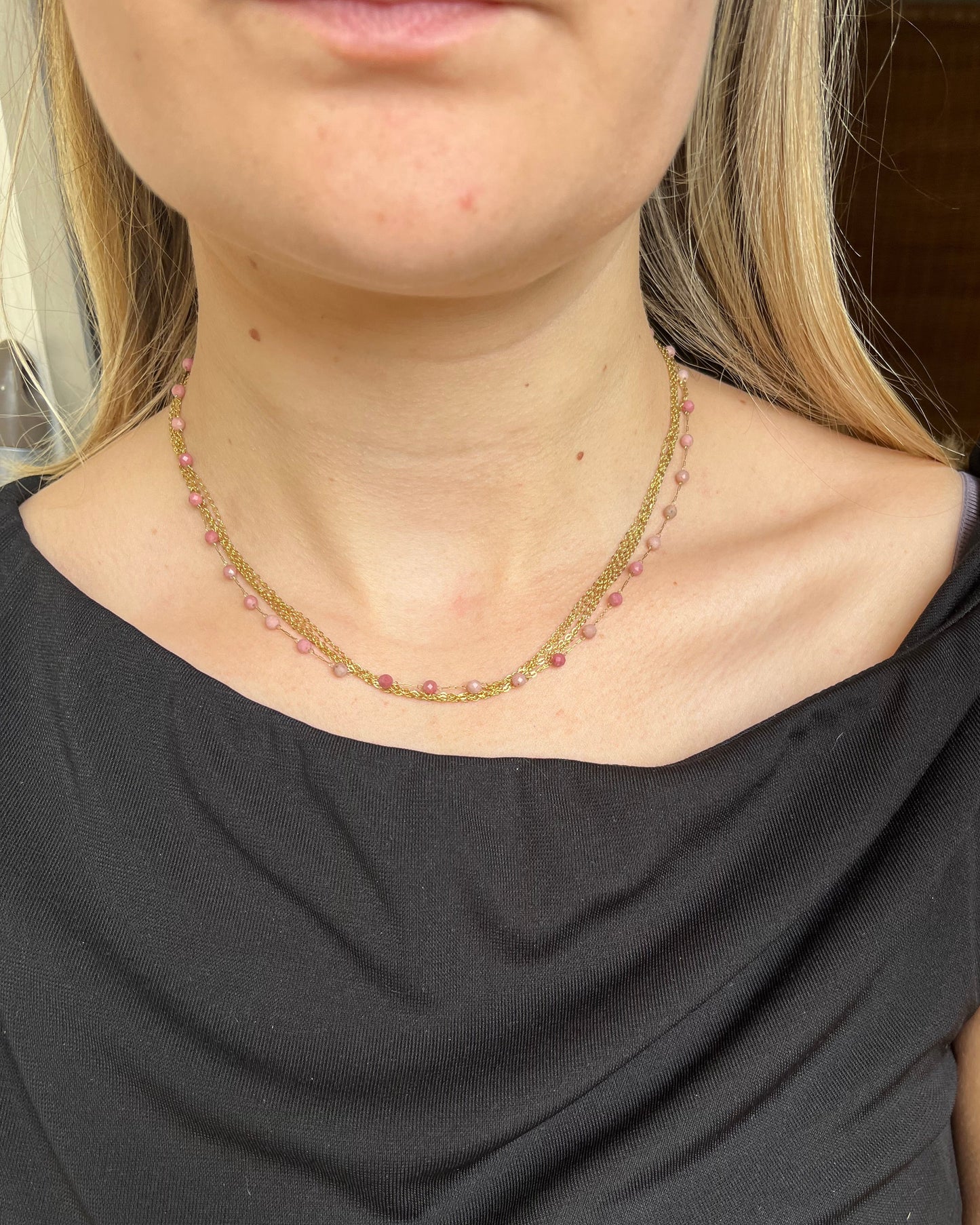 Collier multirang et pierres naturelles CINDY