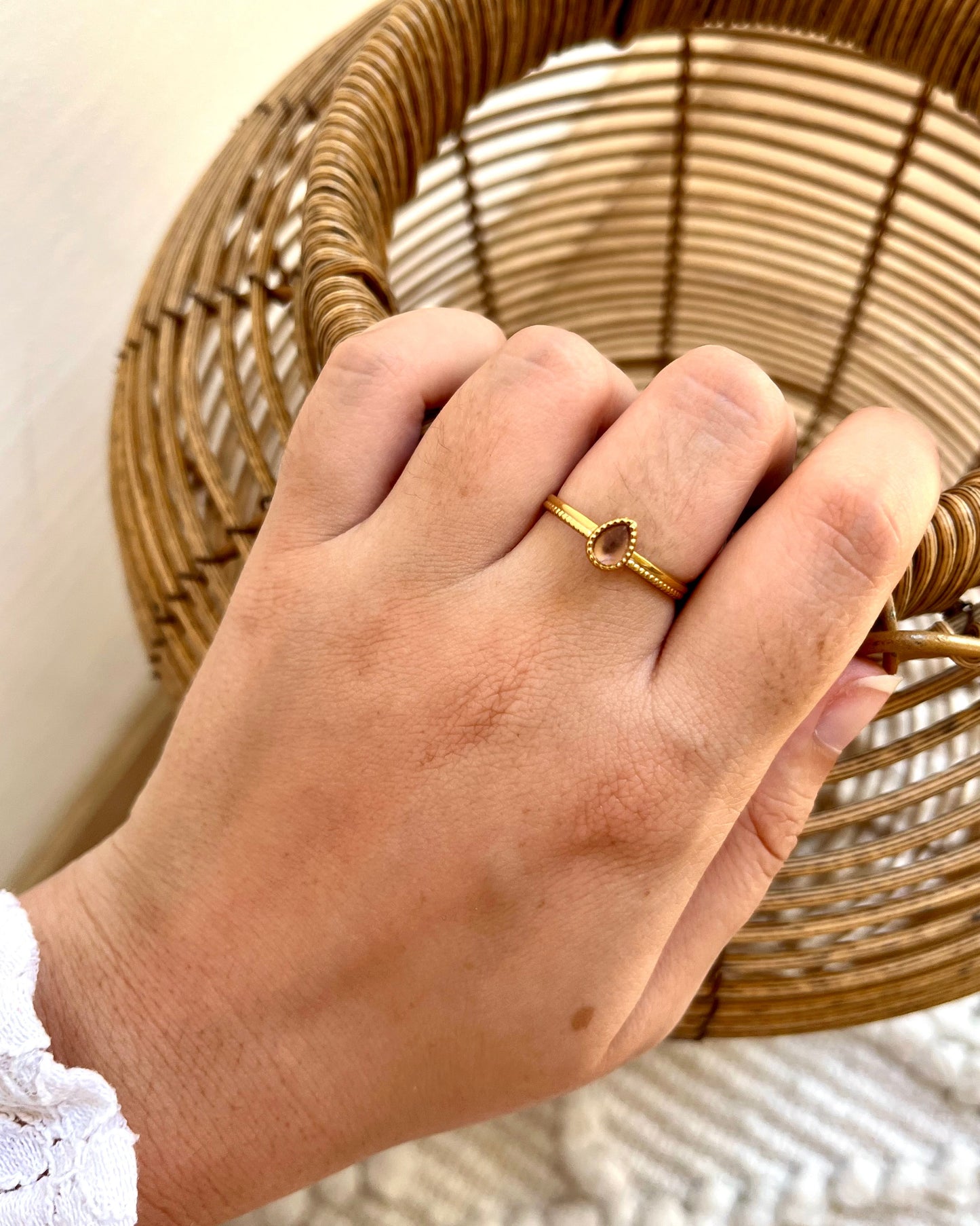 Bague simple pierre naturelle SICILE