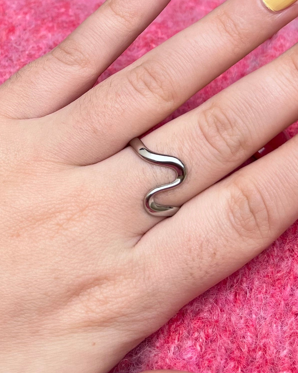 Bague vague argenté Acier Inoxydable VAGUE