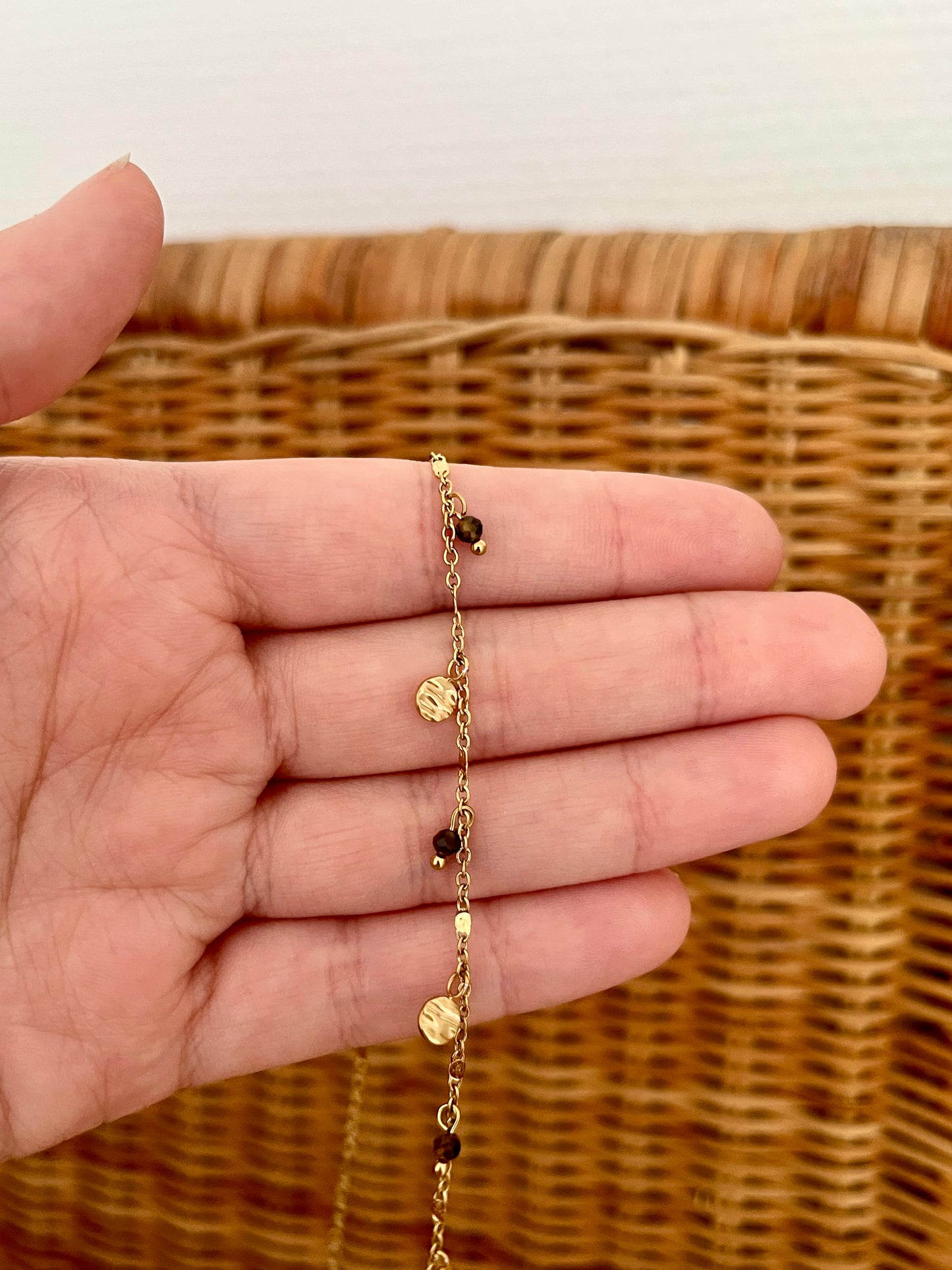 Collier avec pampilles oeil de tigre DAKOTA