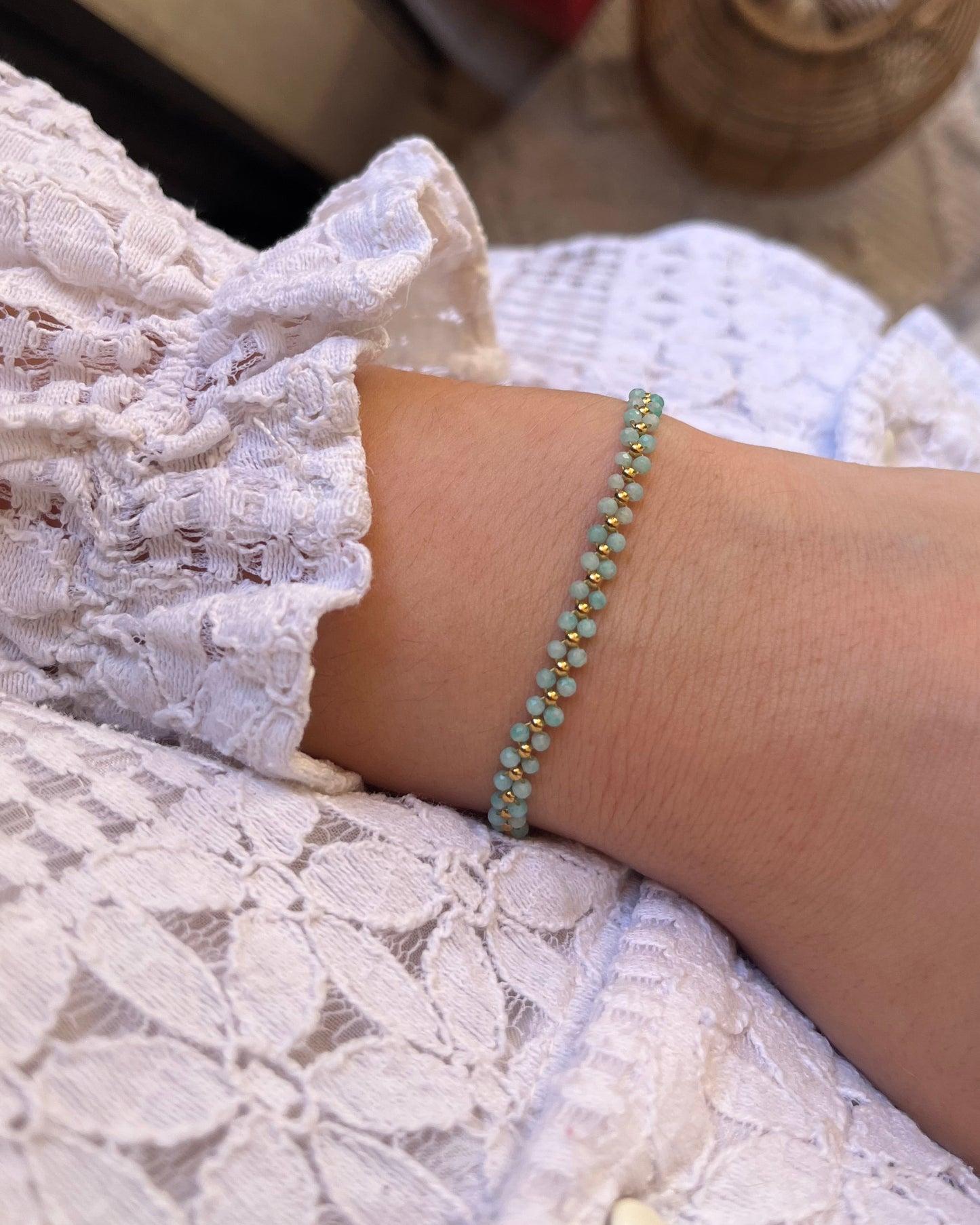 Bracelet épi de blé pierres naturelles EPI