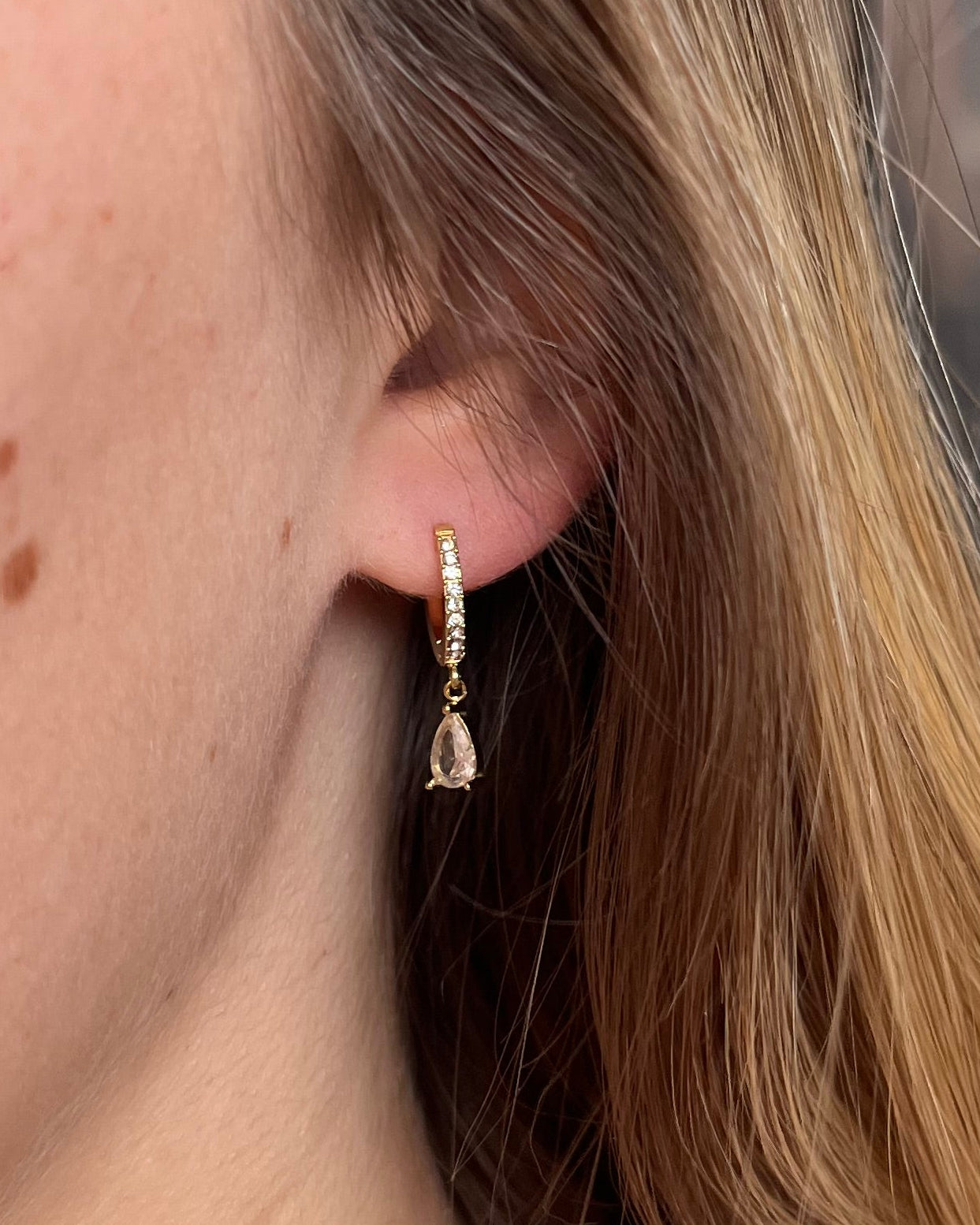 Créoles chics avec strass en acier inoxydable SOLANGE