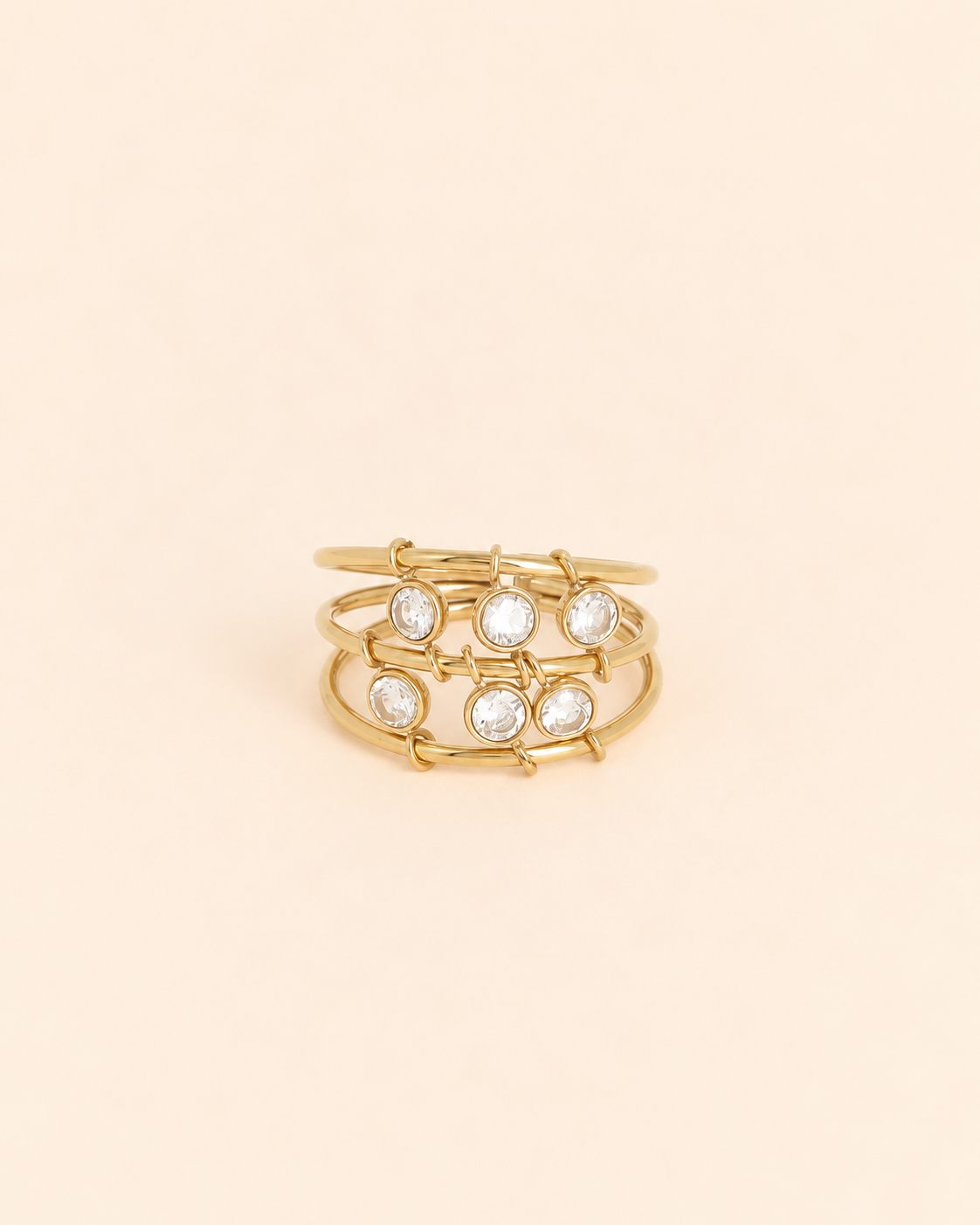 Bague avec rangée de strass ANAIS