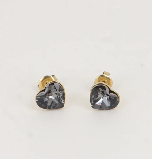 Précommande Puces coeur avec cristal de Swarovski COCO