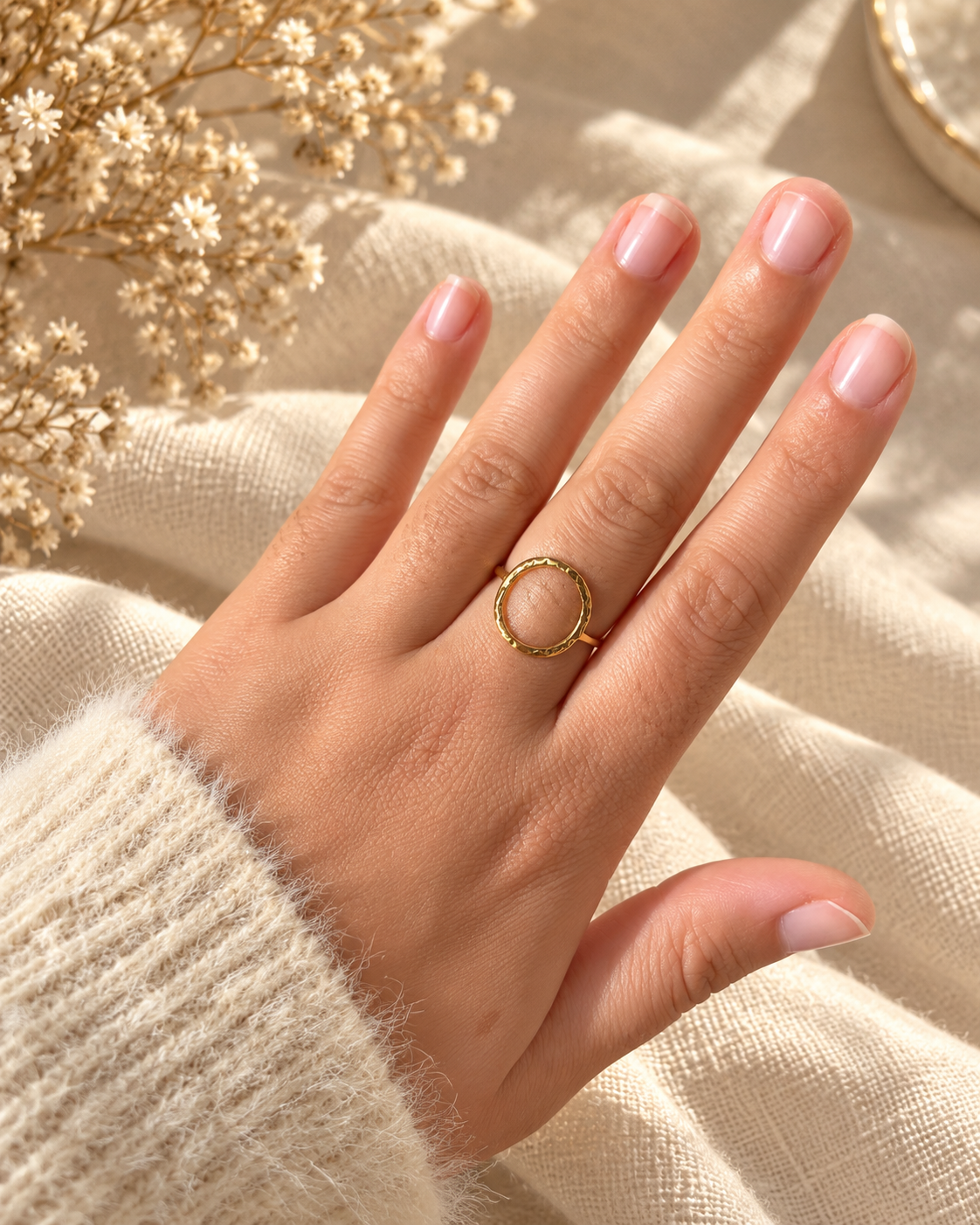 Bague dorée rond classique ORIANE
