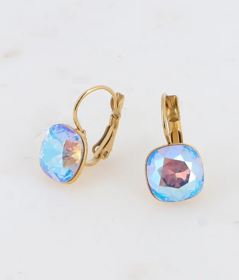 Précommande Boucles d'oreilles avec cristal de Swarovski carré BEA