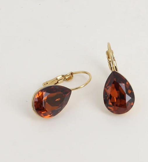 Boucles d'oreilles dormeuses Cristal de Swarovski® BERTILLE Grand modèle