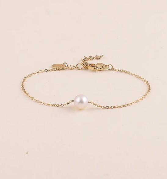 Bracelet doré avec perle d'eau douce DOUCEUR