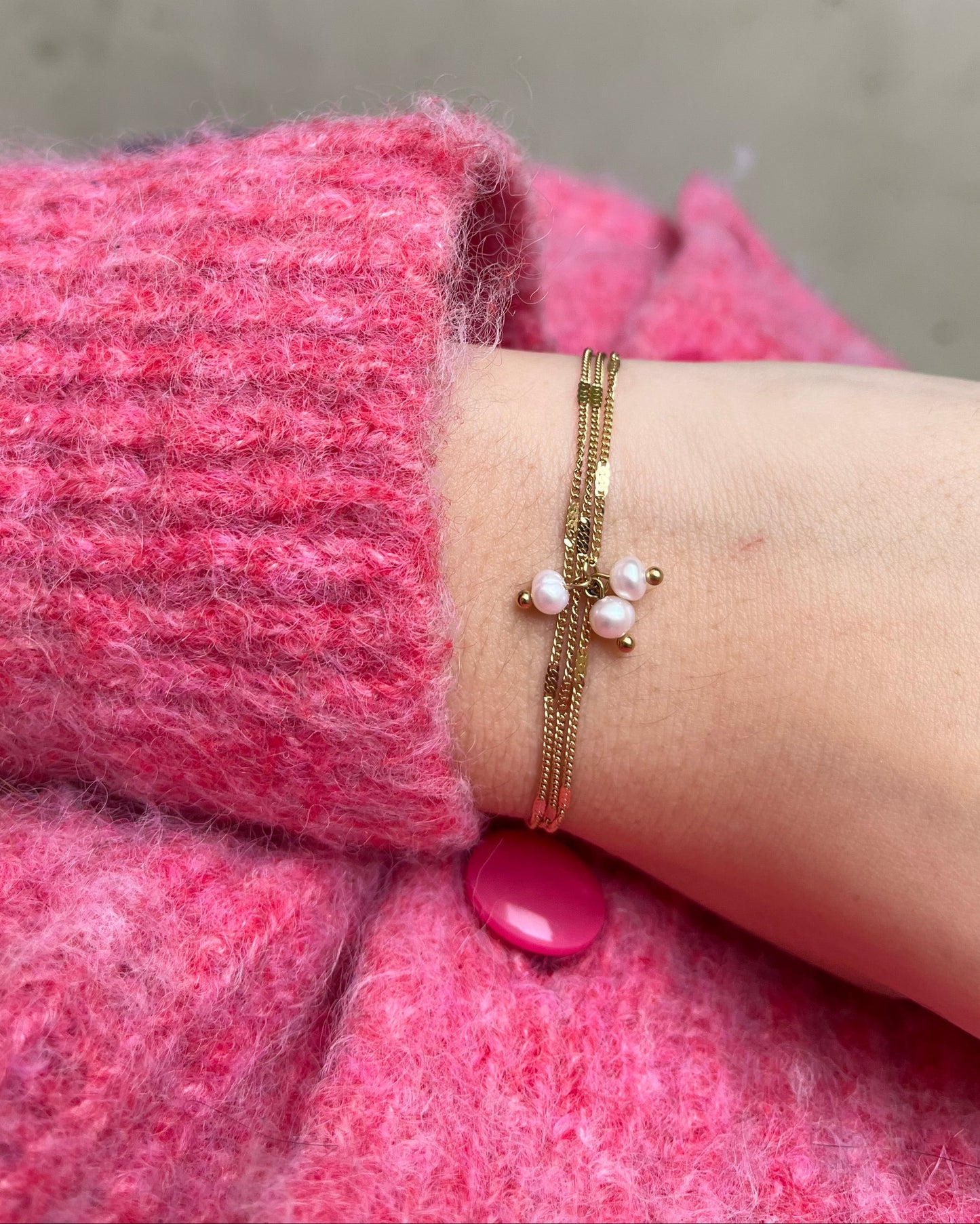 Greta multirang perle d'eau douce Acier inoxydable