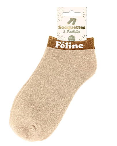 Socquettes à paillettes Féline