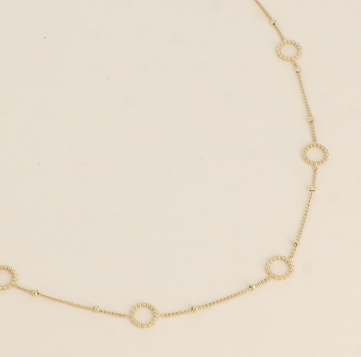 Collier doré avec petits ronds féminin et simple Acier inoxydable JULIE