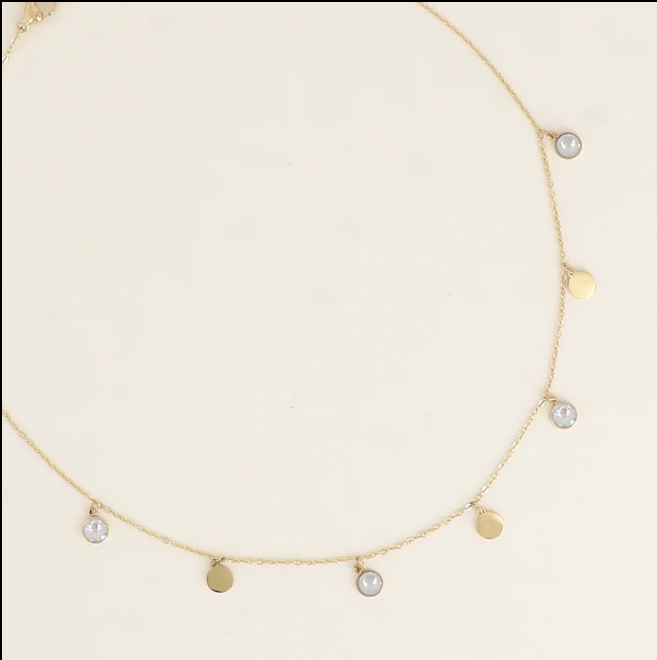Précommande Collier pastilles et cristaux de Swarovski PERLIE