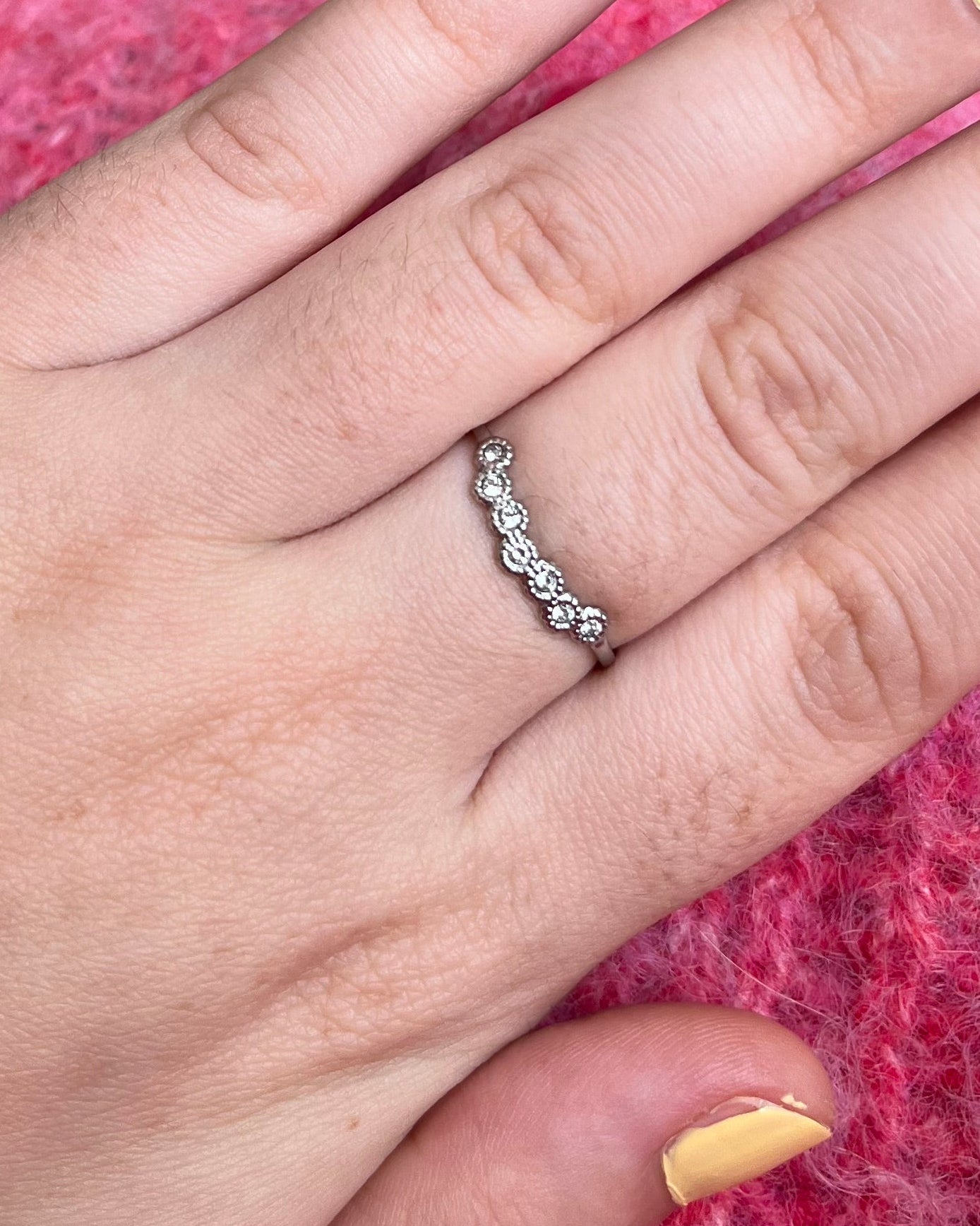 Bague argentée strass acier inoxydable MIZA