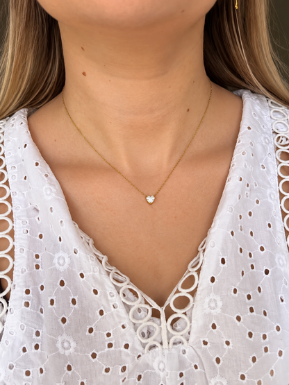 Collier avec coeur en strass COSTRASS