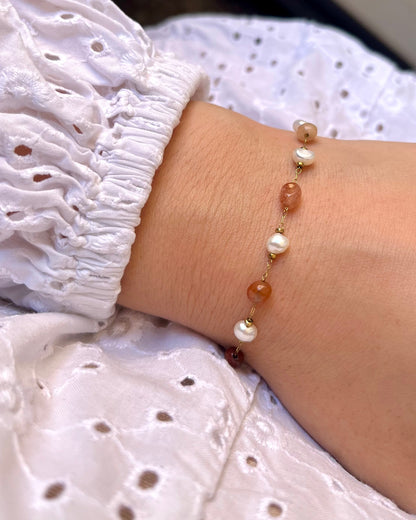 Bracelet perles d'eau douce et pierres naturelles ARIEL