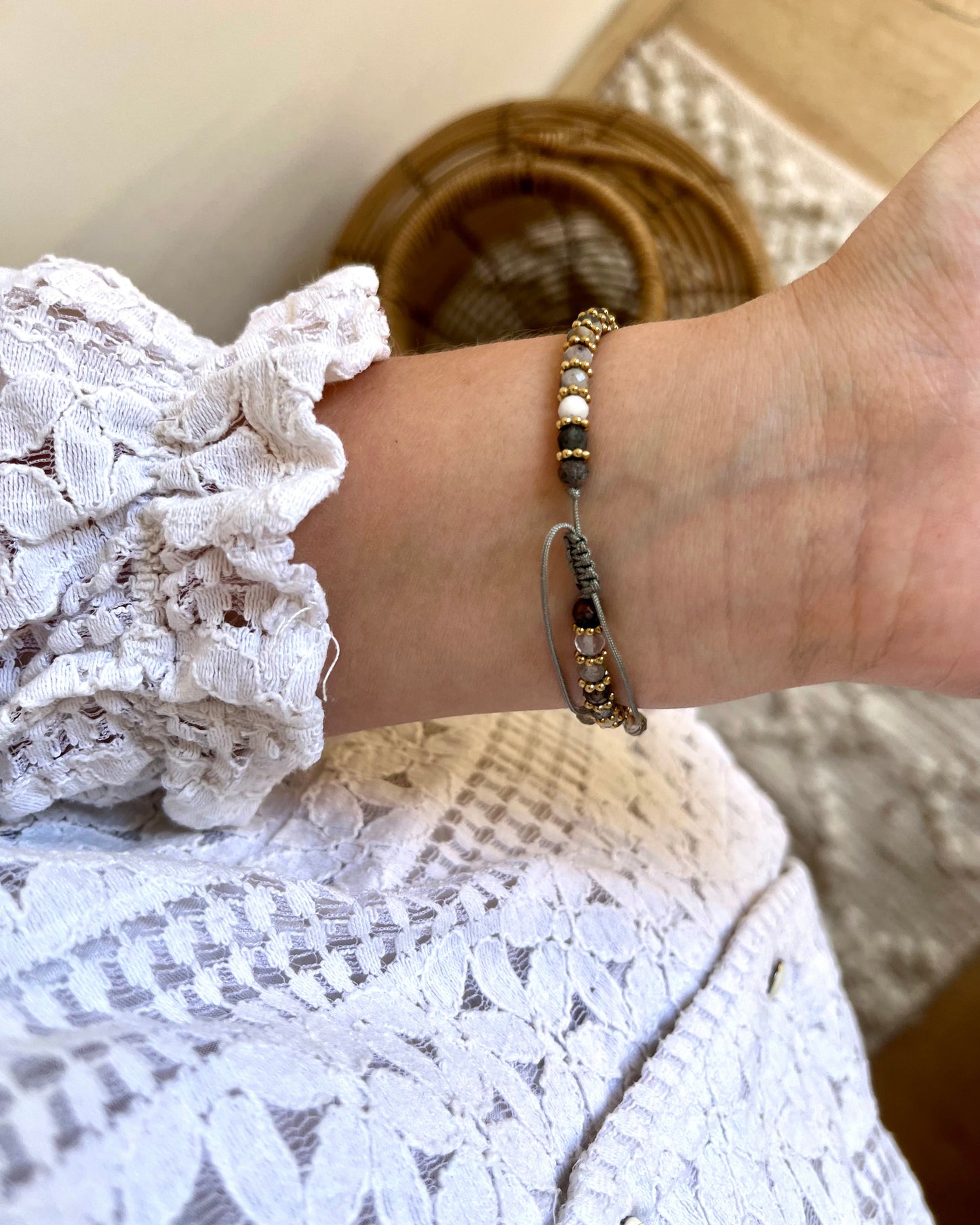 Bracelet sur cordon pierres naturelles VALENTINA