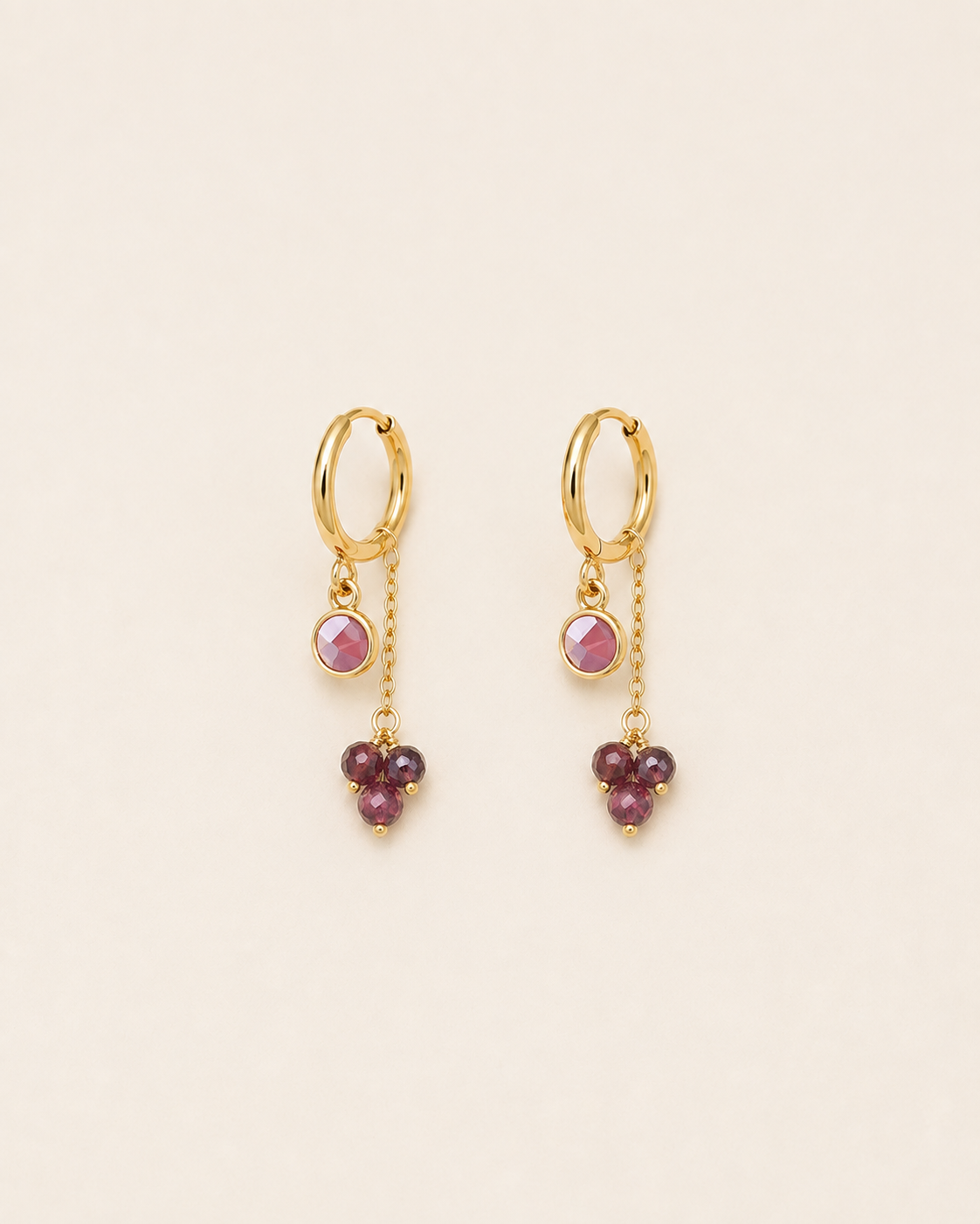 Créoles pierres naturelles et cristaux Swarovski® SOLY