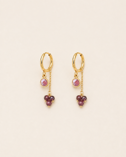 Créoles pierres naturelles et cristaux Swarovski® SOLY