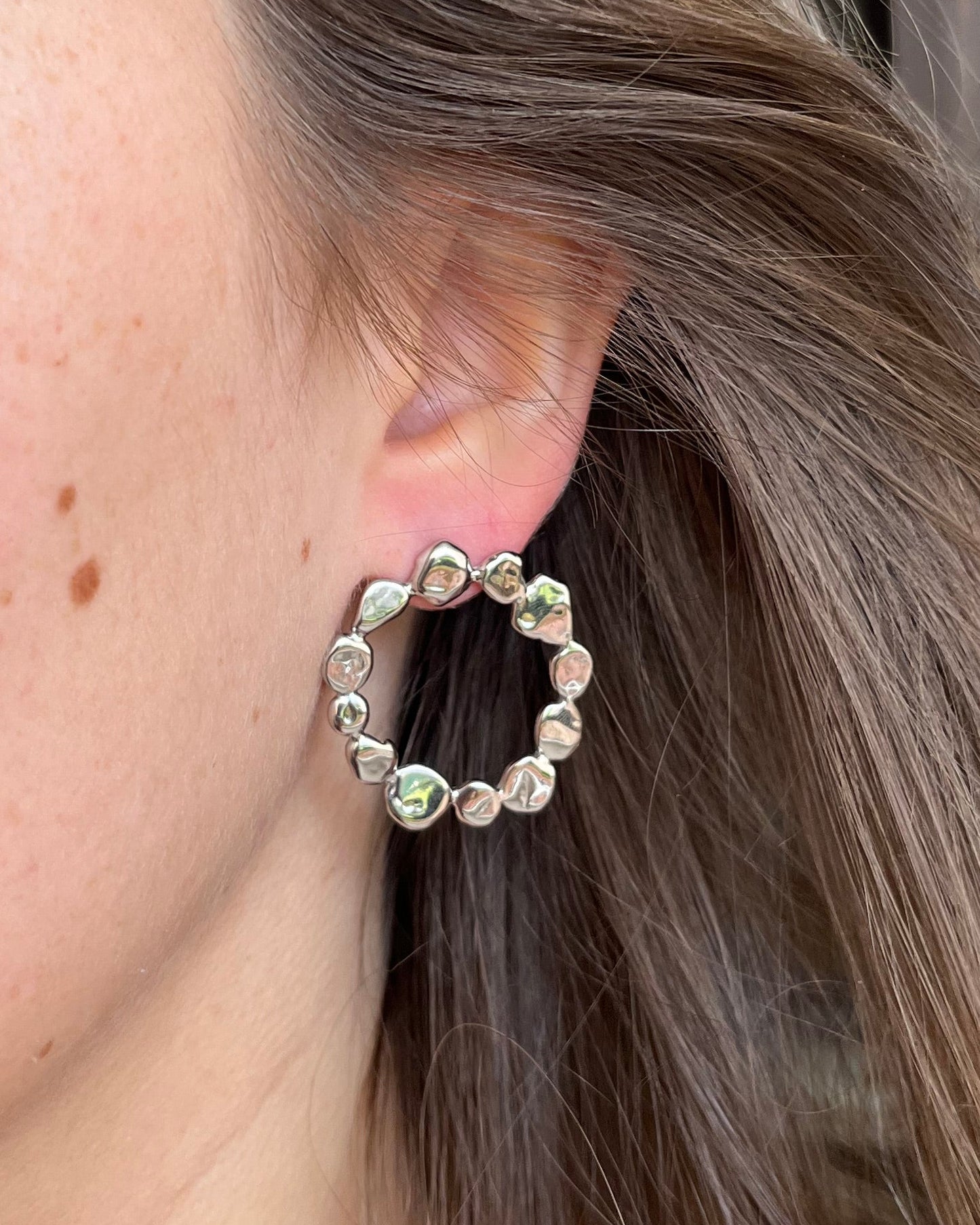 Boucles d'oreilles rondes cercles élégantes en acier inoxydable CHIARA