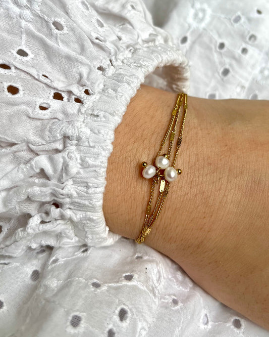 Greta multirang perle d'eau douce Acier inoxydable