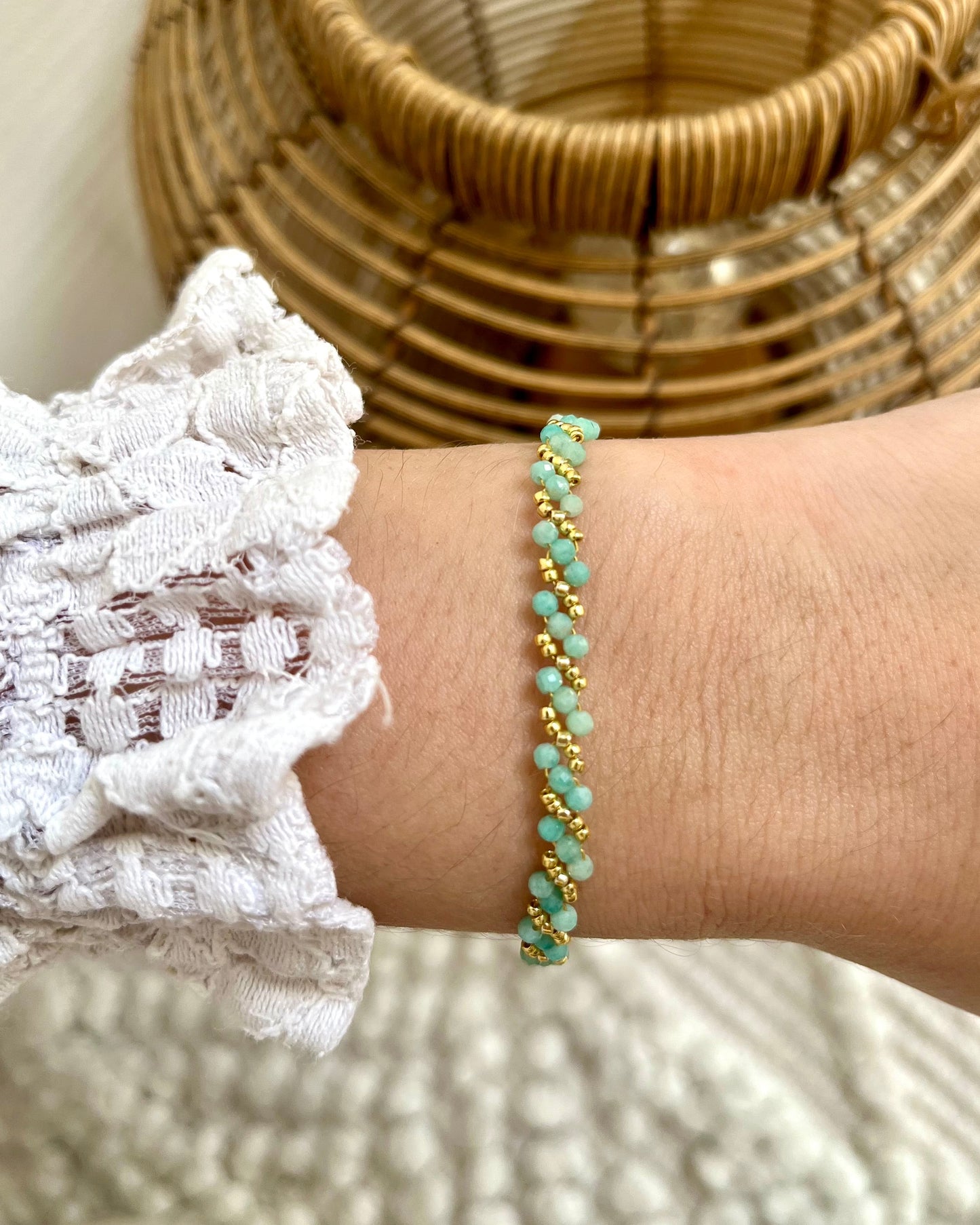 Bracelet tressé pierres naturelles RIO