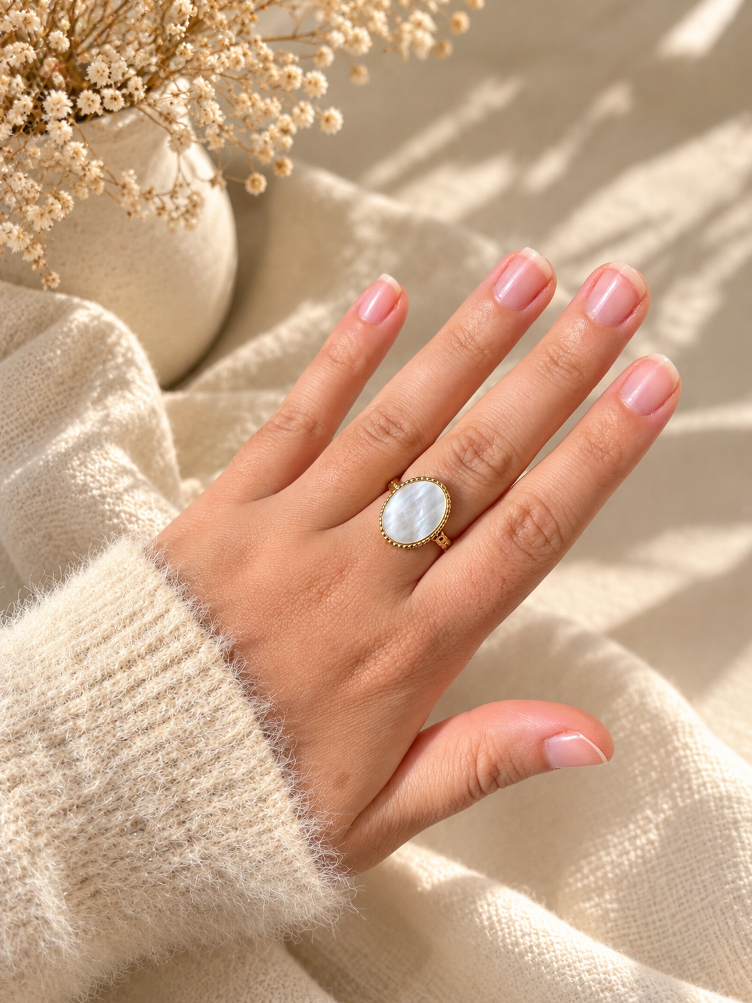 Bague pierre naturelle ovale ELINE