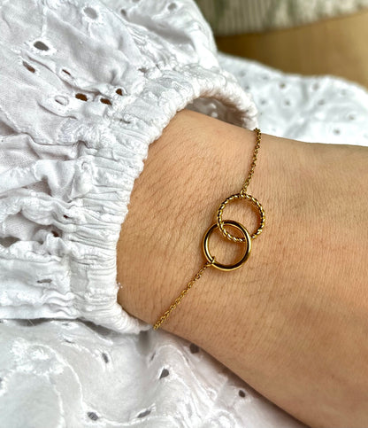 Bracelet anneaux cercles entrelacés Acier inoxydable UNI