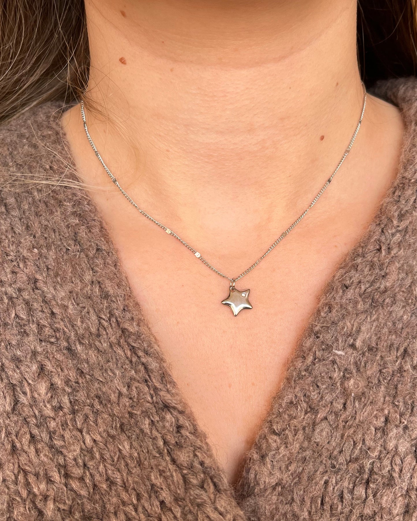 Collier argenté avec étoile Acier inoxydable AUDE