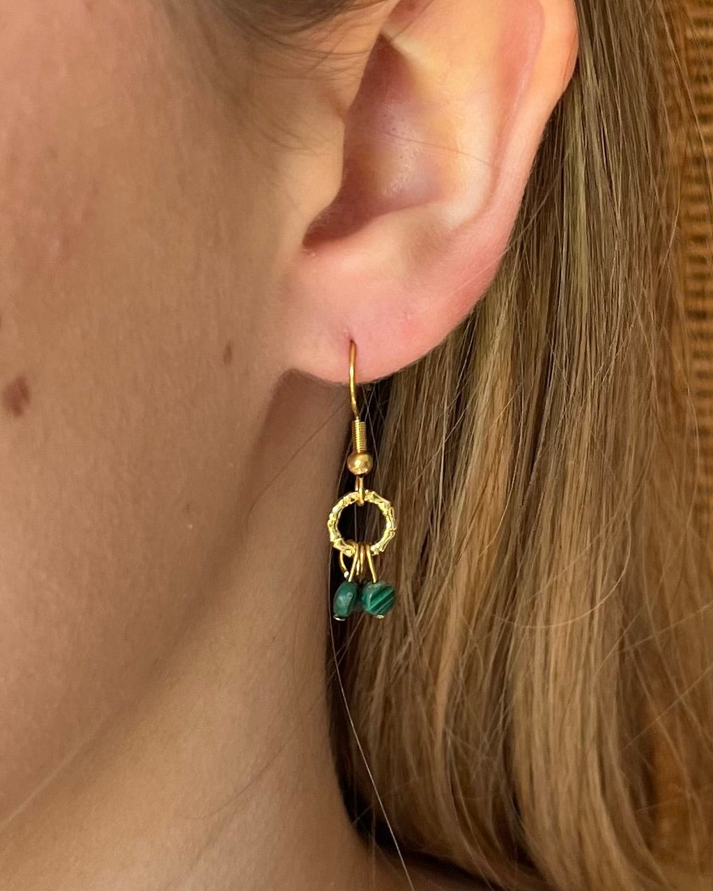 Boucles d'oreilles pierres naturelles CERISE