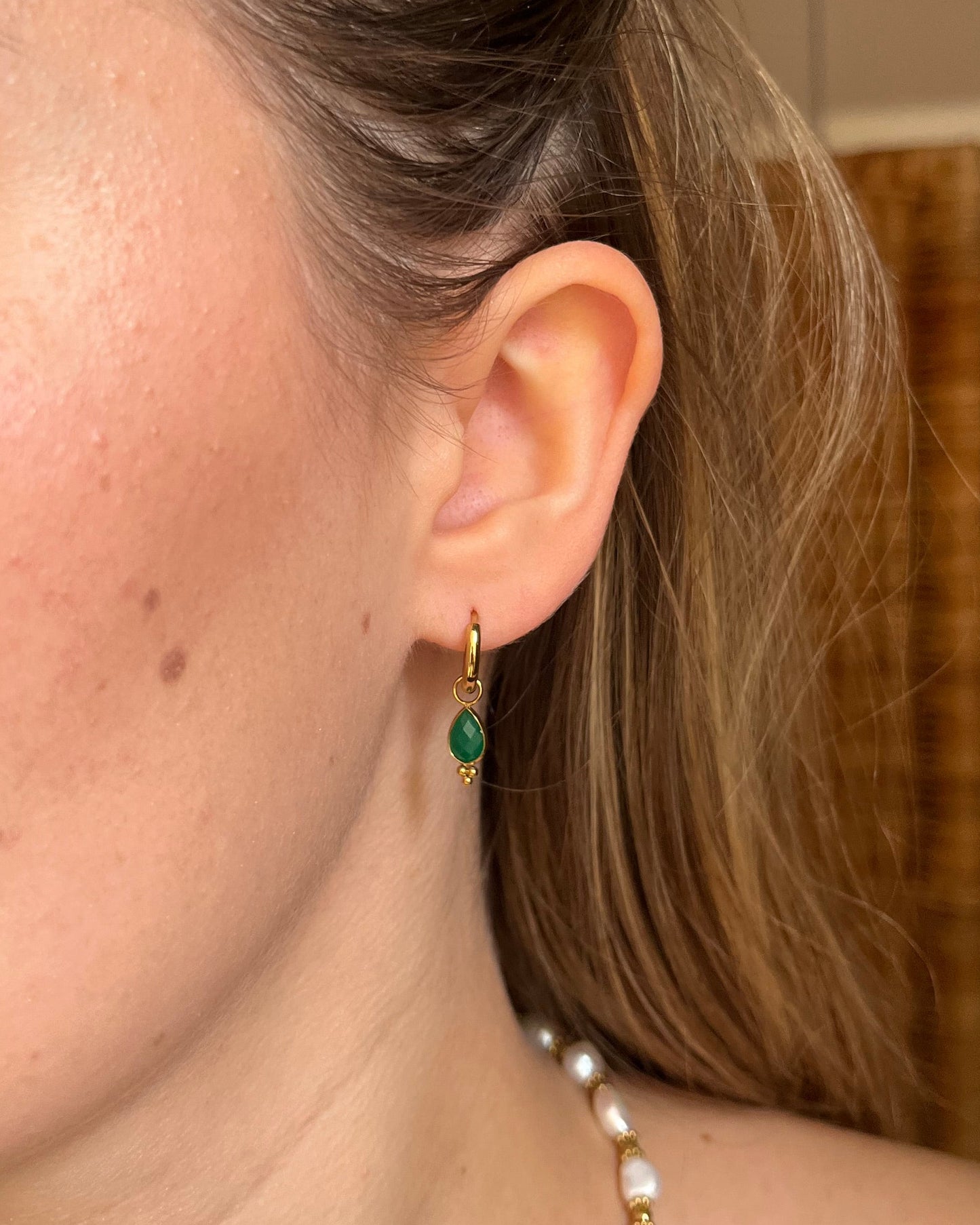 Créoles pendentif gouttes en pierres naturelles GOUTTE