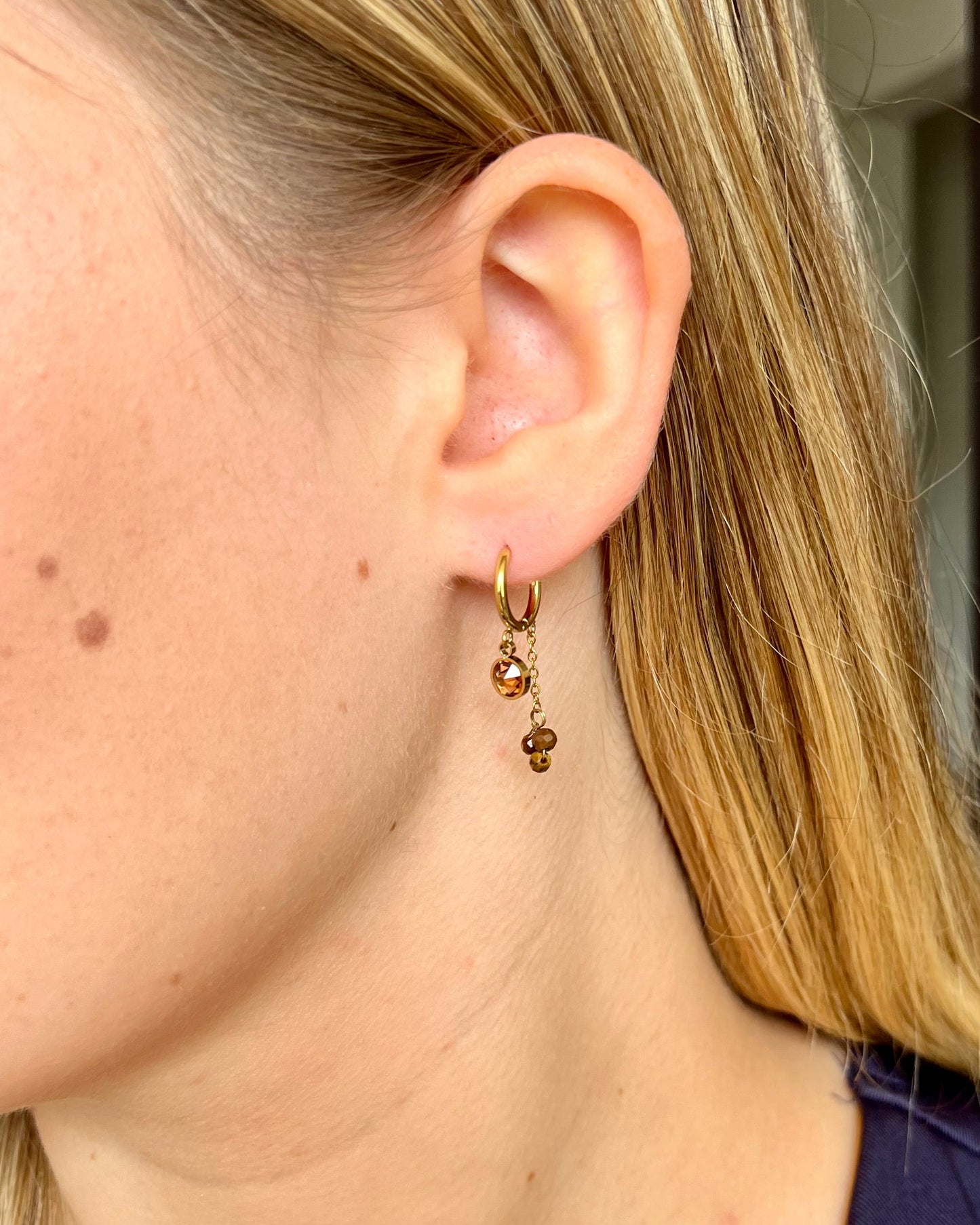 Créoles pierres naturelles et cristaux Swarovski® SOLY