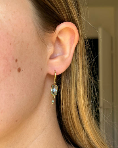 Boucles d'oreilles cristal et pierre CLAIRE