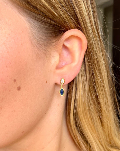 Boucles d'oreilles goutte cristal et pierre  SOHO