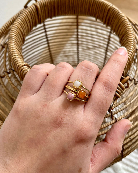 Bague trio pierres naturelles HALLY