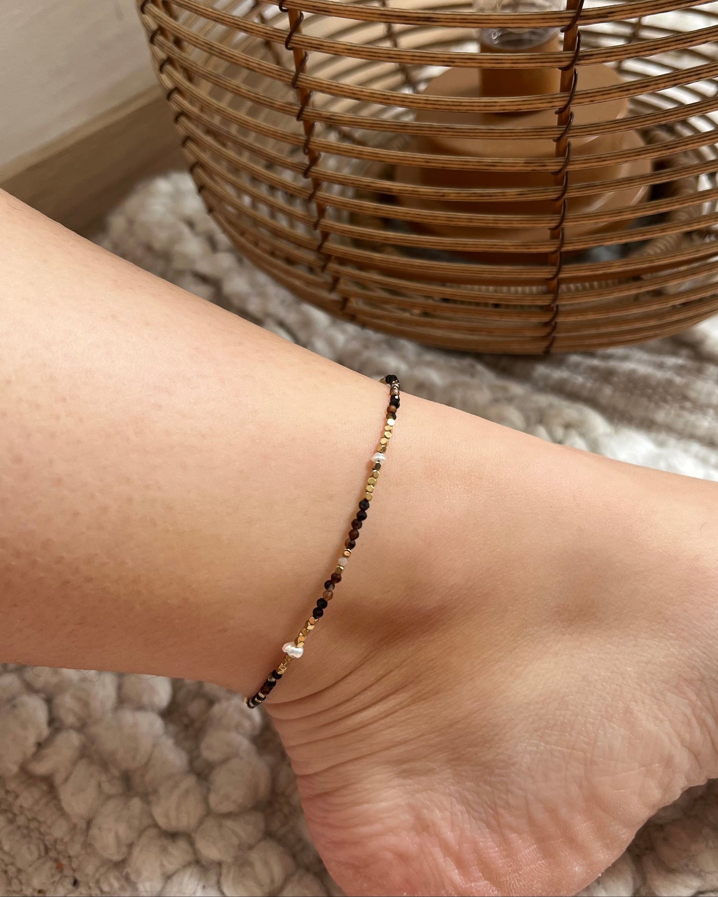 Bracelet de cheville pierres naturelles BALI