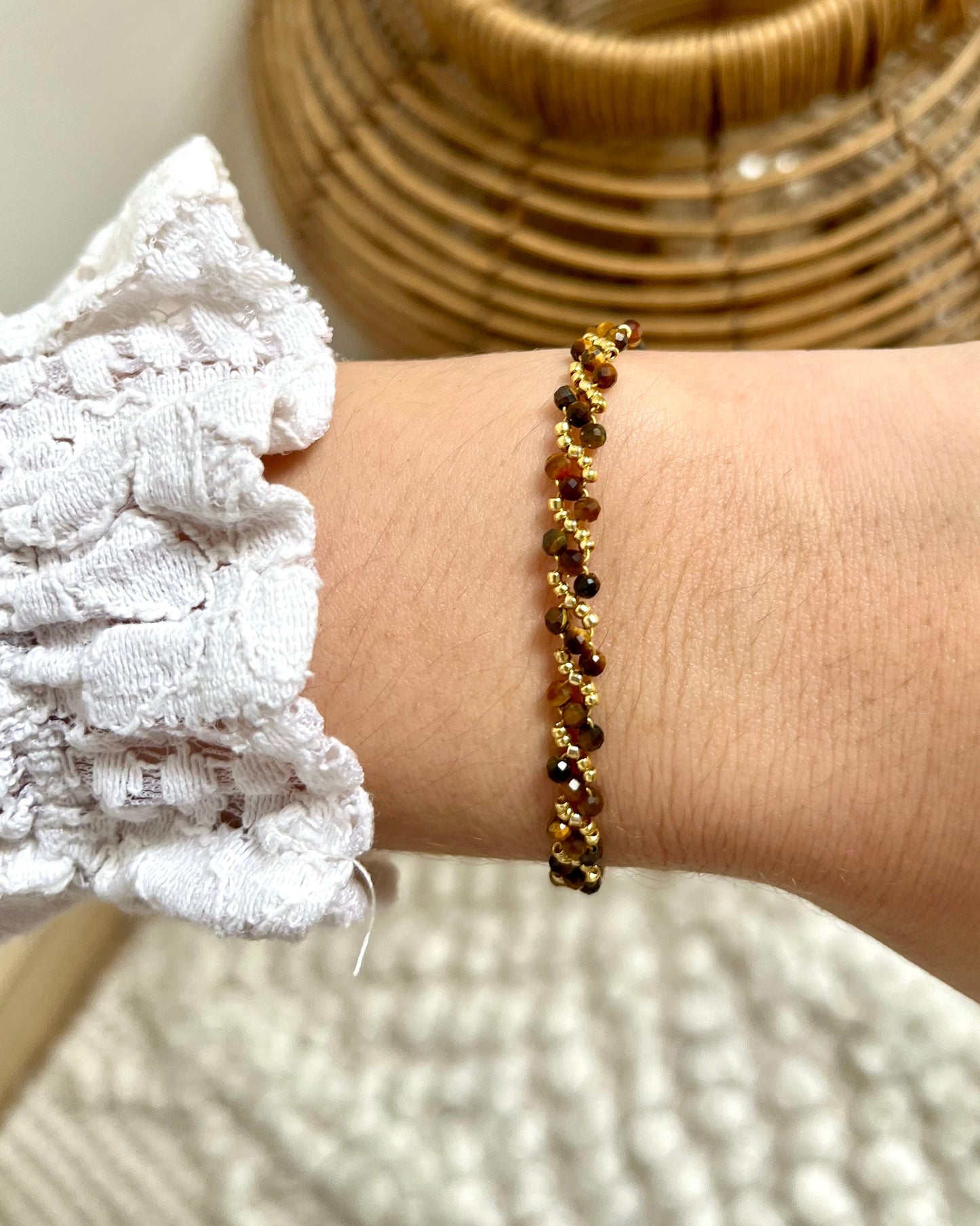 Bracelet tressé pierres naturelles RIO