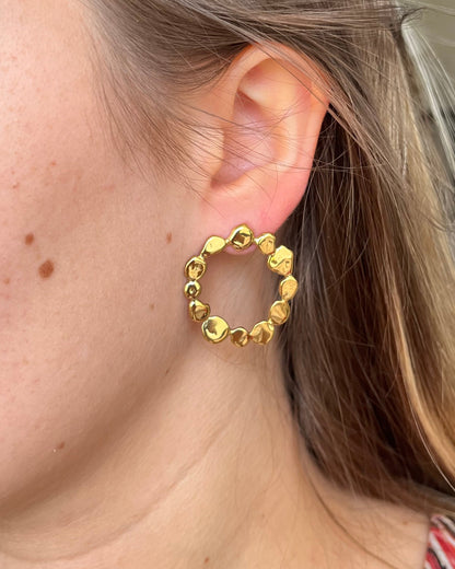Boucles d'oreilles rondes cercles élégantes en acier inoxydable CHIARA