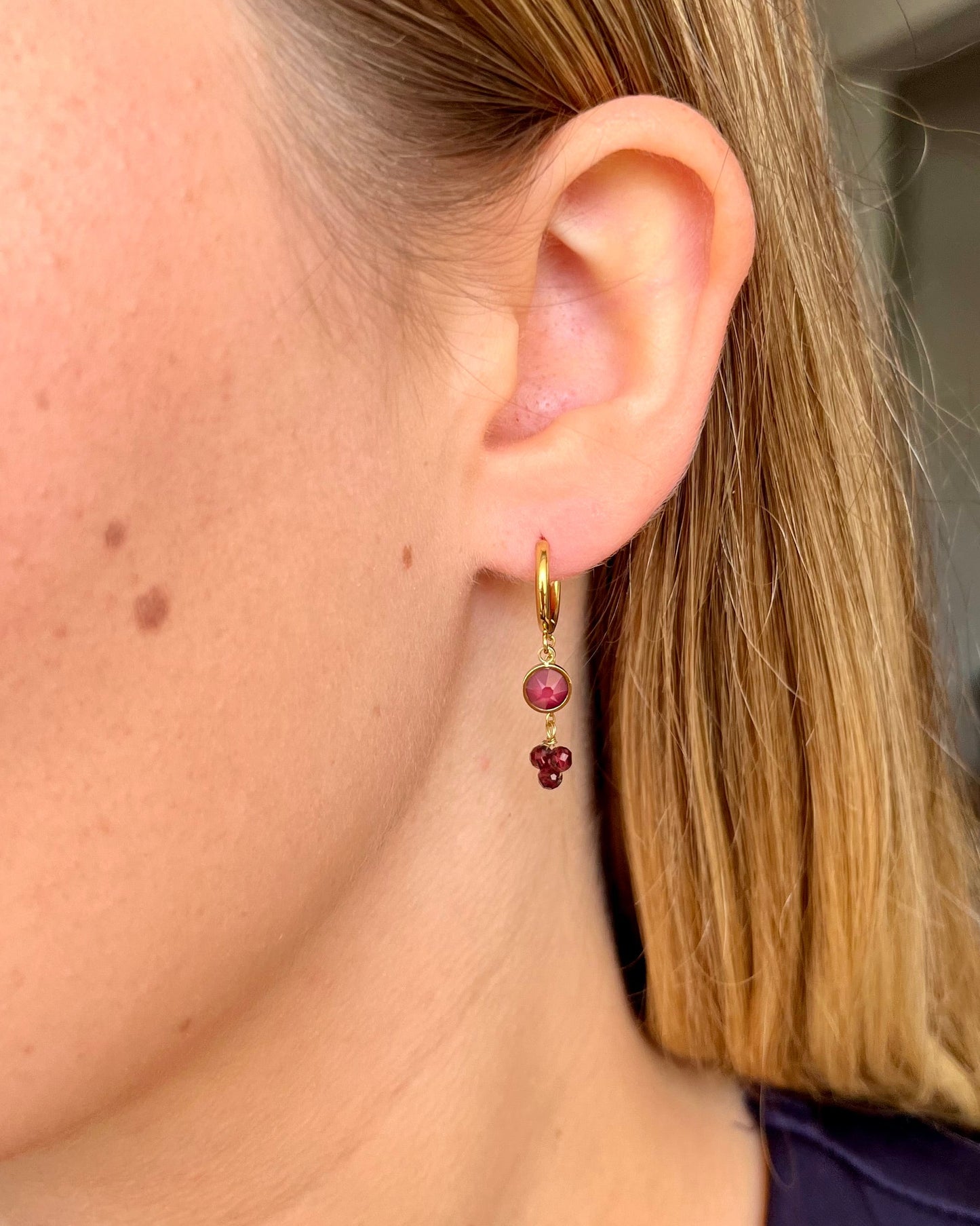 Créoles pierres naturelles et cristaux Swarovski® SOLY