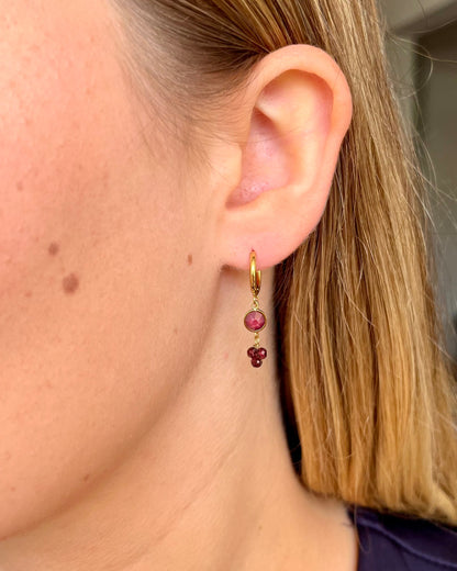 Créoles pierres naturelles et cristaux Swarovski® SOLY