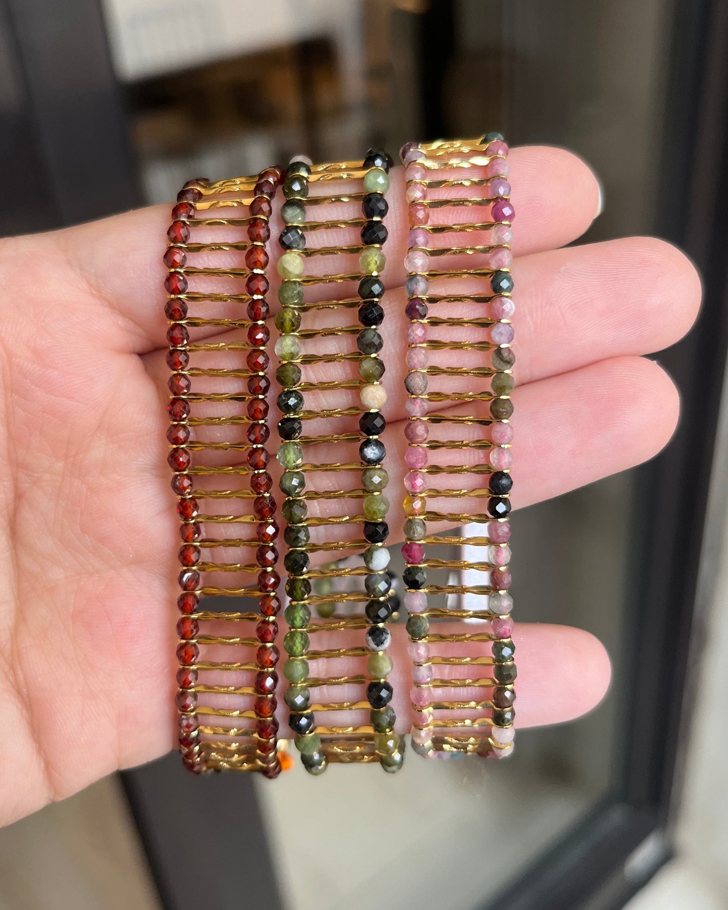 Bracelet tige et pierres naturelles CYNTHIA