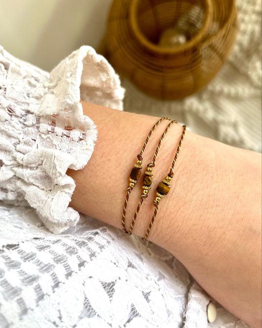 Bracelet multi rangs oeil de tigre TRESSIA