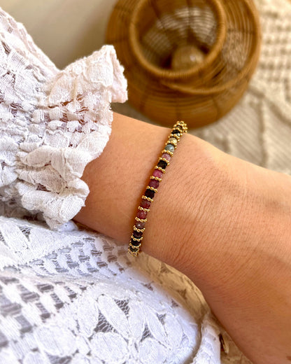 Bracelet sur cordon pierres naturelles VALENTINA