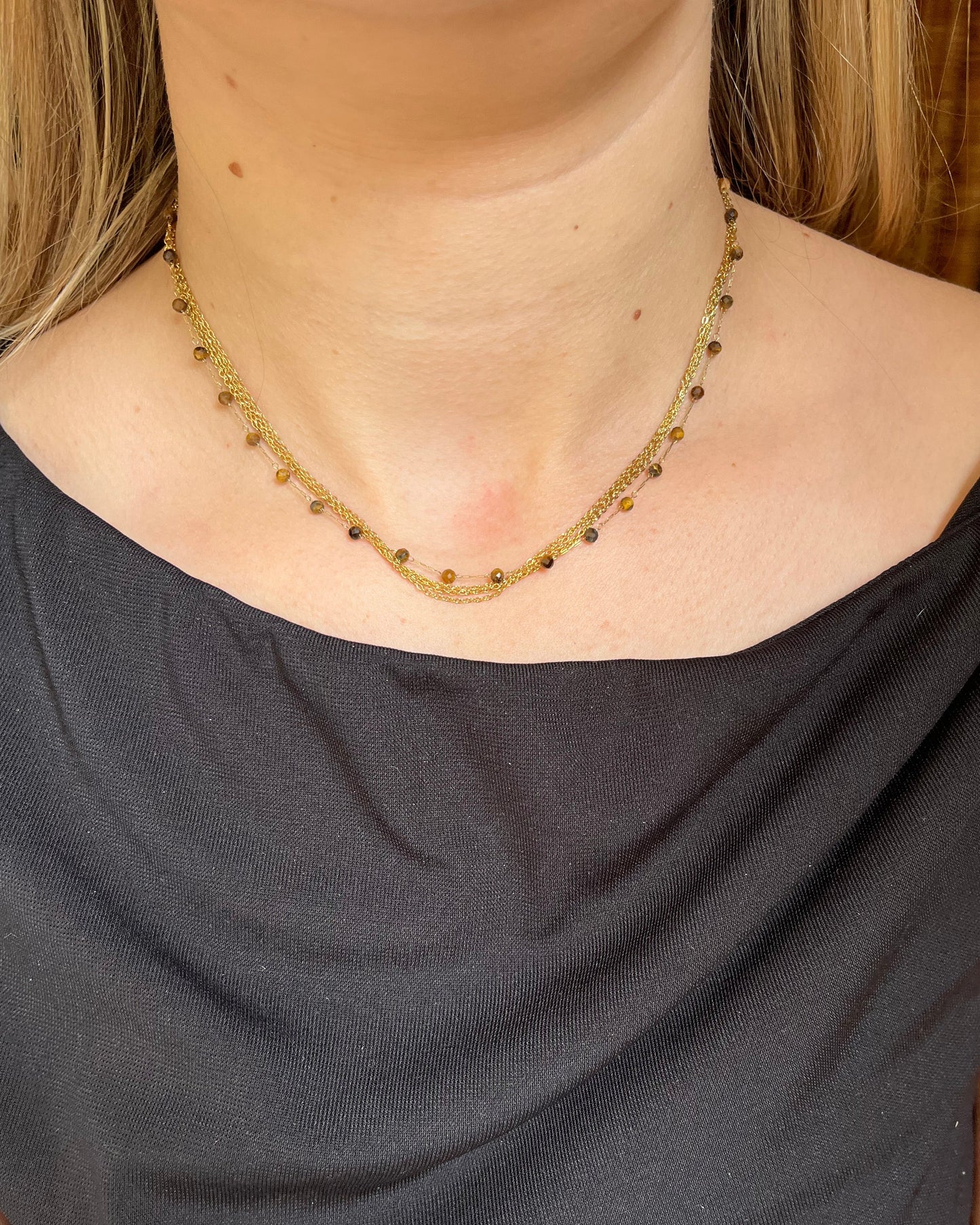 Collier multirang et pierres naturelles CINDY