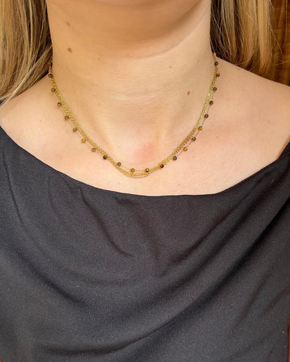 Collier multirang et pierres naturelles CINDY