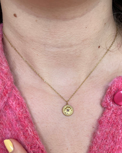 Collier doré avec médaillon Acier inoxydable ESMEE