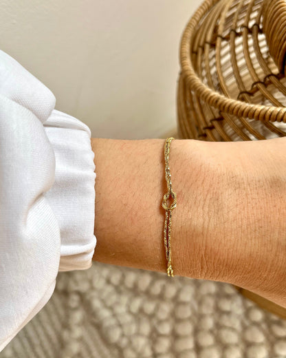 Bracelet fin noeud de vache ROXANNE