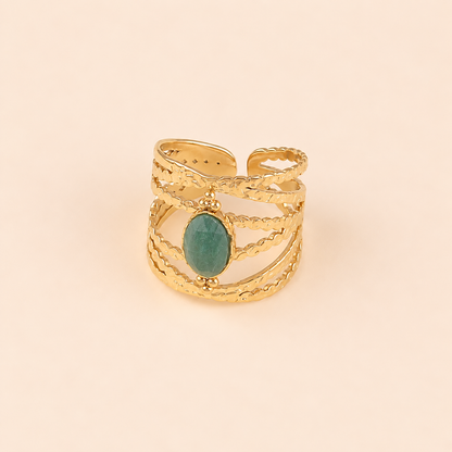 Bague bohème avec pierre naturelle BILLY