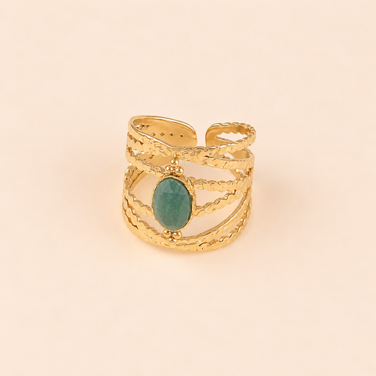 Bague bohème avec pierre naturelle BILLY