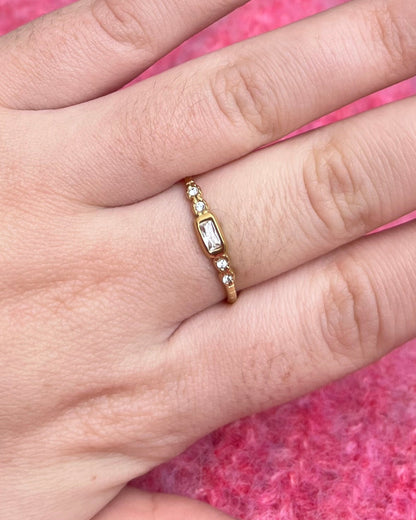 Bague élégante avec strass Acier inoxydable MARINE